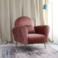 Hot sale nordic living room pink velvet sofa chair with stuffing upholstery for wedding using